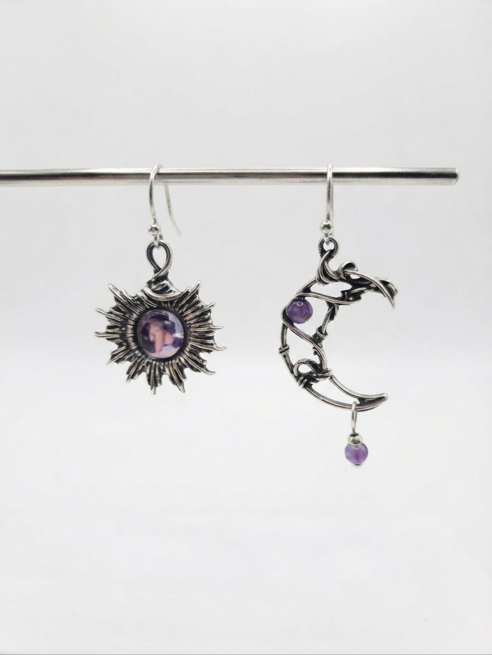 NEW Silver and Amethyst Earrings (0298)